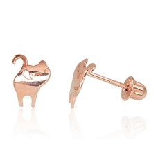 14K Red Gold Stud Earrings “Kitty IV”
