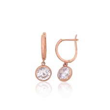 Gold Cubic Zirconia Earrings “Golden Line”