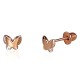 14K Red Gold Cubic Zirconia Stud Earrings “Golden Butterfly XI”