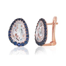Gold Diamond, Topaz and Sapphire Earrings “Charlotte II”
