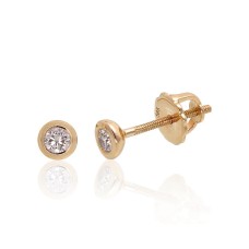 14K Yellow Gold Diamond Stud Earrings “Juno Gold”