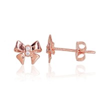 Kuldsed kõrvanaastud tsirkoonidega „Cute Bow-Knots“