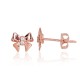 14K Red Gold Cubic Zirconia Stud Earrings “Cute Bow-Knots”