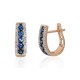 14K Red Gold Diamond and Sapphire Earrings “Camellia IX”