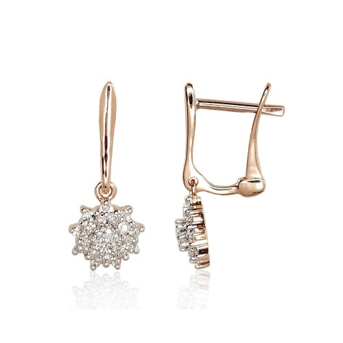 Gold Diamond Earrings “Diamond Flower”