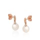 14K Red Gold Diamond and Pearl Stud Earrings “Mistress of the Seas”
