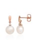 14K Red Gold Diamond and Pearl Stud Earrings “Mistress of the Seas”