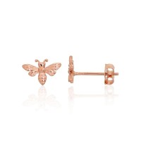 14K Red Gold Stud Earrings “Bee”