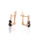 14K Red Gold Diamond and Sapphire Earrings “Whisper of the Night”