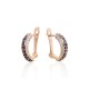 14K Red Gold Diamond and Sapphire Earrings “Melody of Sapphires”