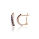 14K Red Gold Diamond and Sapphire Earrings “Melody of Sapphires”