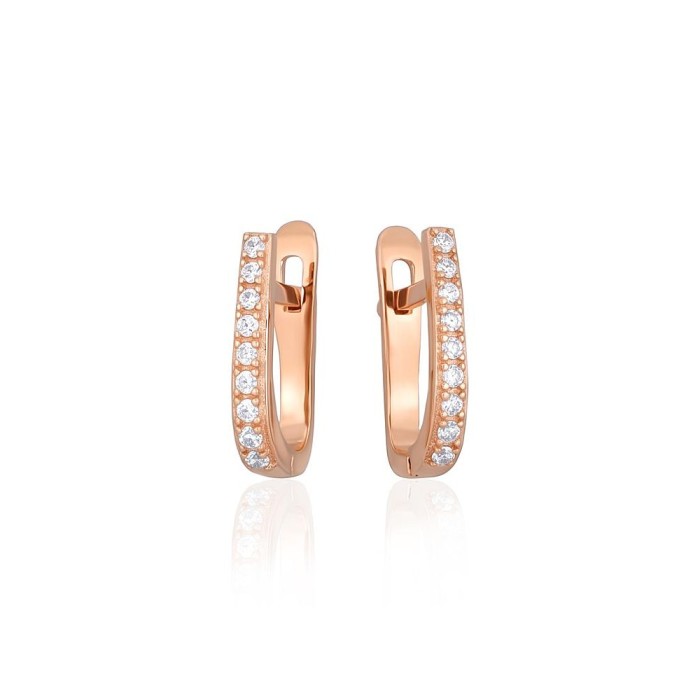 Gold Cubic Zirconia Earrings “Line of Light VI”