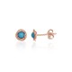 14K Red Gold Turquoise Stud Earrings “Turquoise Whisper”