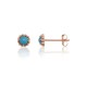 14K Red Gold Turquoise Stud Earrings “Turquoise Spark”