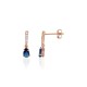 14K Red Gold Cubic Zirconia Stud Earrings “Blue Accent II”