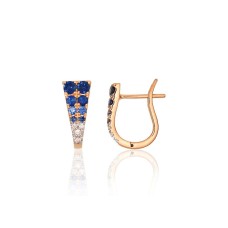 Gold Diamond and Sapphire Earrings “Skylar”