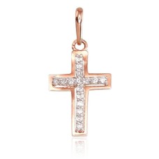 14K Red Gold Cubic Zirconia Pendant “Versailles II”