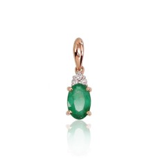 14K Red Gold Diamond and Emerald Pendant “Notika VI”