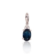 14K White Gold Diamond and Sapphire Pendant “Notika”