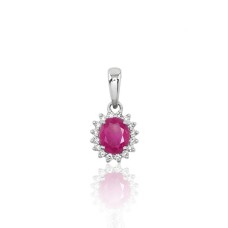 Gold Diamond and Ruby Pendant “Ferro V”