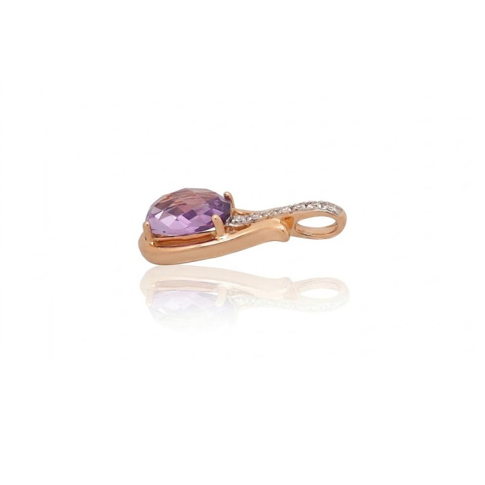 Gold Diamond and Amethyst Pendant “Grace”