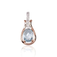 Gold Diamond and Topaz Pendant “Grace II”