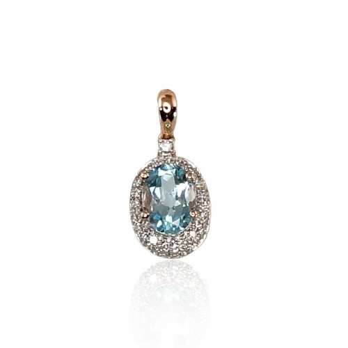 14K Red Gold Diamond and Topaz Pendant “Little Sun IV”