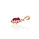 Gold Cubic Zirconia Pendant “Ferro (Fuchsia)”