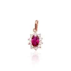 Золотой кулон с цирконами «Ферро (Fuchsia)»