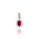 Gold Cubic Zirconia Pendant “Ferro (Fuchsia)”