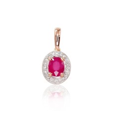 Gold Diamond and Ruby Pendant “Sofia”