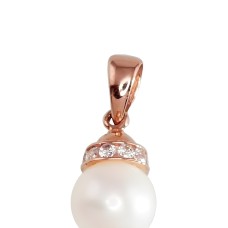 Gold Cubic Zirconia and Pearl Pendant “Pearl Radiance II”