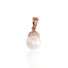 Gold Cubic Zirconia and Pearl Pendant “Pearl Radiance II”