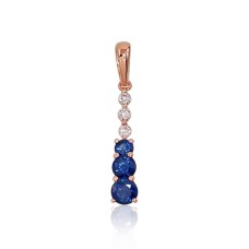 Gold Diamond and Sapphire Pendant “Camellia V”