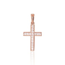 Gold Cubic Zirconia Cross Pendant “Classic Gold XVIII”