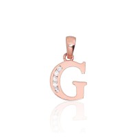 Gold Cubic Zirconia Letter Pendant “G III”