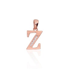 Gold Cubic Zirconia Letter Pendant “Z III”