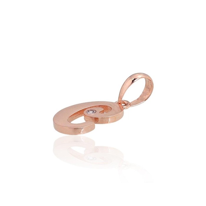 Gold Cubic Zirconia Letter Pendant “C IV”