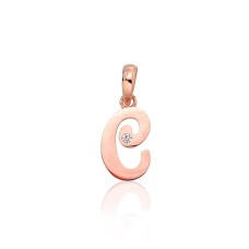 Gold Cubic Zirconia Letter Pendant “C IV”