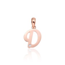 Gold Cubic Zirconia Letter Pendant “D IV”