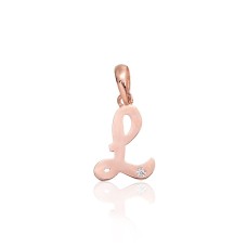 Gold Cubic Zirconia Letter Pendant “L IV”
