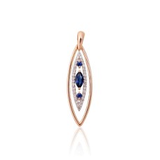 Gold Diamond and Sapphire Pendant “Princess Teardrop V”