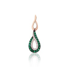 Gold Diamond and Emerald Pendant “Princess Teardrop”