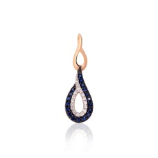 Gold Diamond and Sapphire Pendant “Princess Teardrop II”