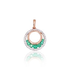 Gold Diamond and Emerald Pendant “Athena”