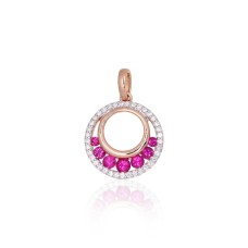 Gold Diamond and Ruby Pendant “Athena II”