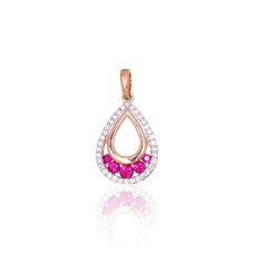 Gold Diamond and Ruby Pendant “Athena V”