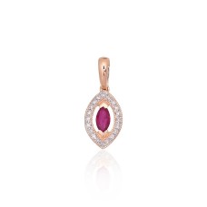 Gold Diamond and Ruby Pendant “Alexandria V”