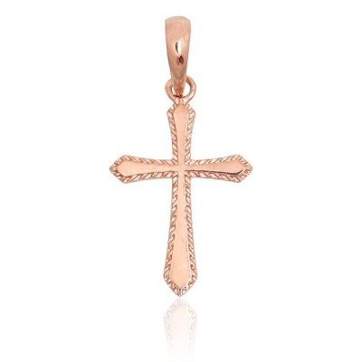 14K Red Gold Cross Pendant “Classic XIX”