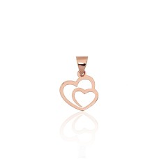 14K Red Gold Pendant “Two Hearts”
